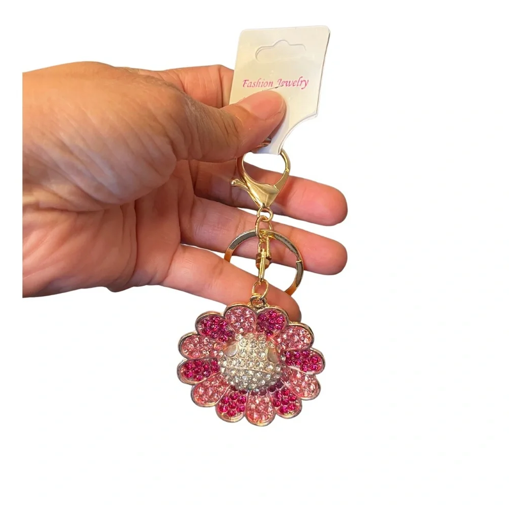 Sunflower Bling Crystal Keychain/Bag Charm - Picture 4 of 5